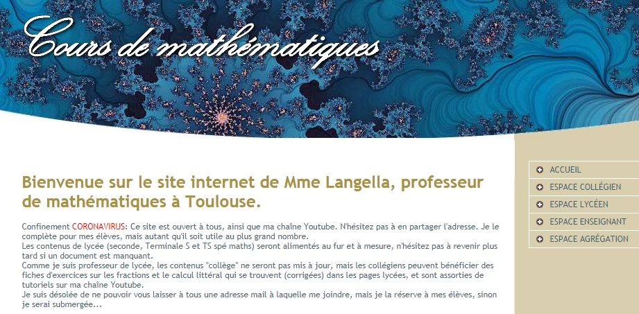 Photo d'écran du site maths.langella.free.fr